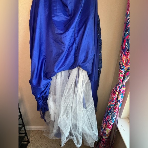Jovani 60641 Royal Blue V-Neck Sequined Taffeta Ball Gown Prom Dress 8 - Picture 3 of 13